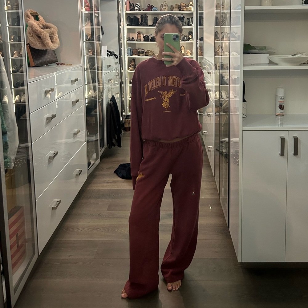 Women's Burgundy Sweatpants